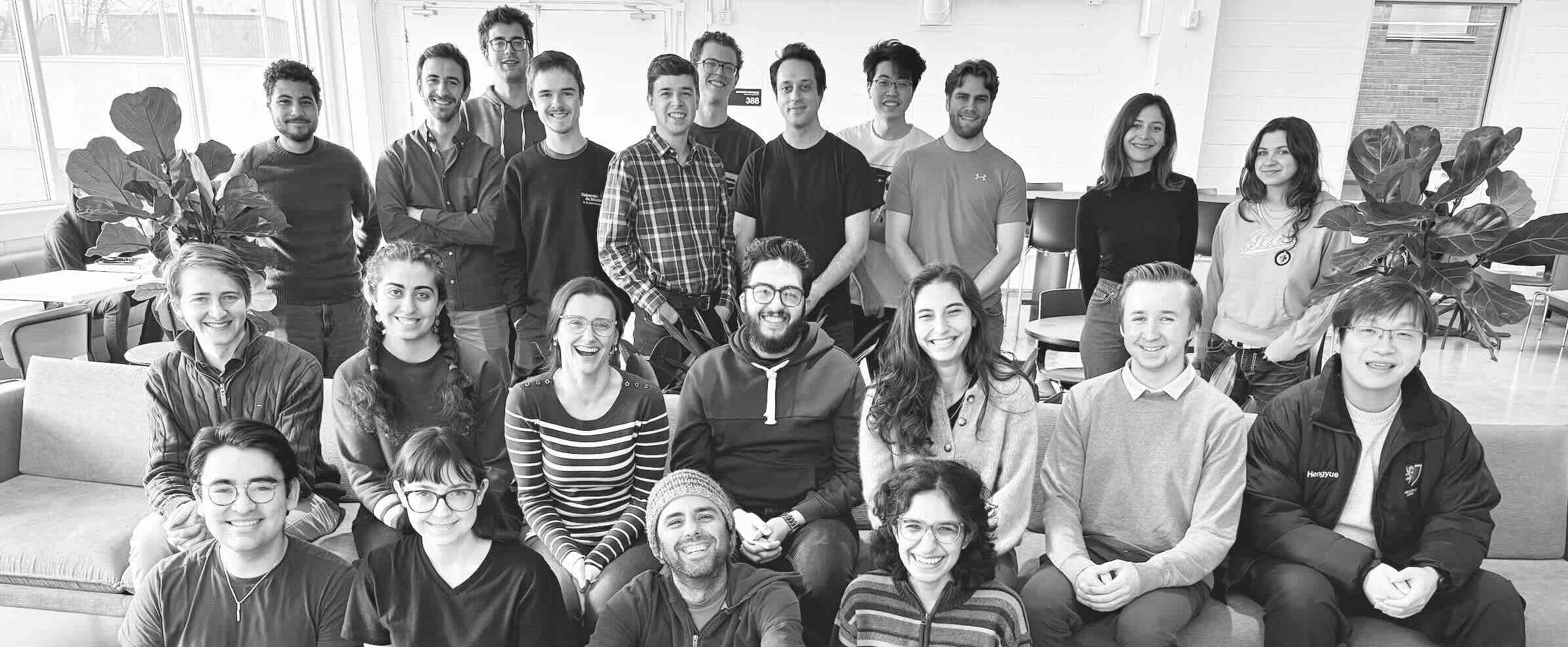 Research group photograph (black and white).